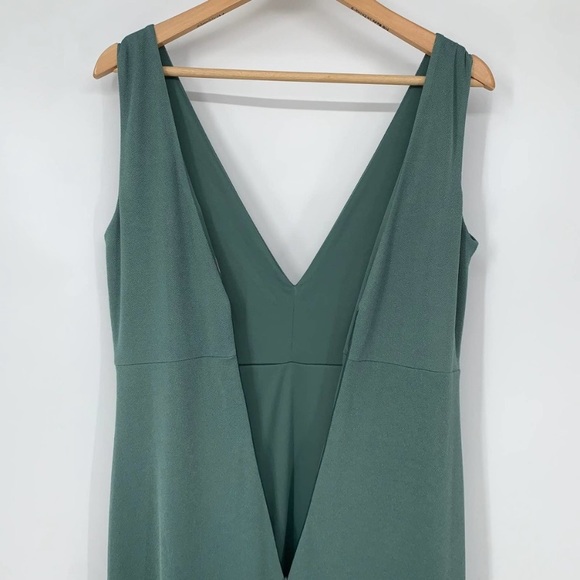 New NWT Birdy Grey “Shamin” Long Crepe Gown Maxi Dress Sea Glass GreenSleeveless - Picture 5 of 12